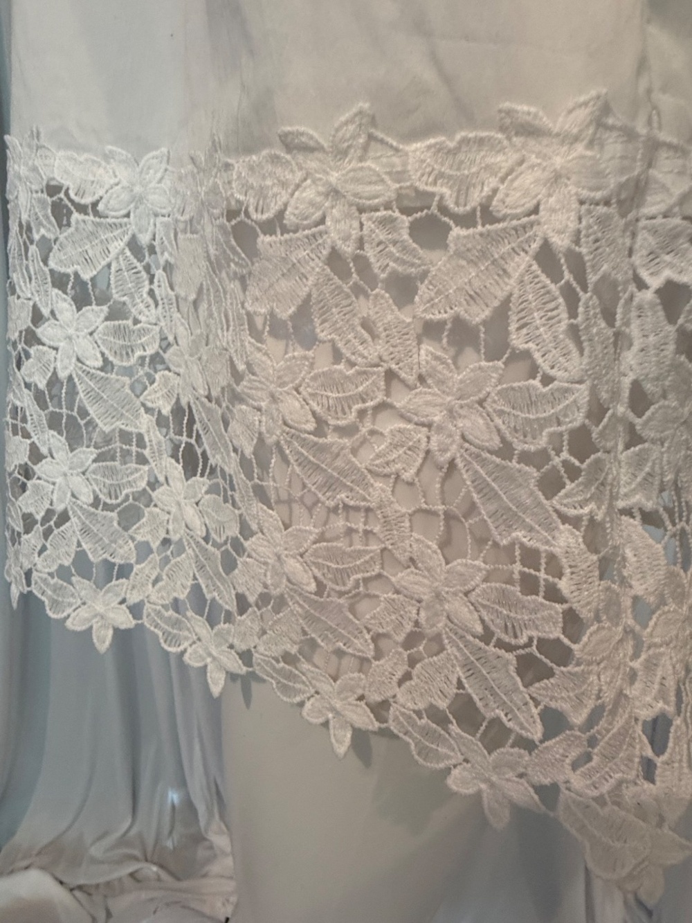 Colleen Lopez White Lace Trim Button Front Blouse L NWOT - Picture 9 of 16